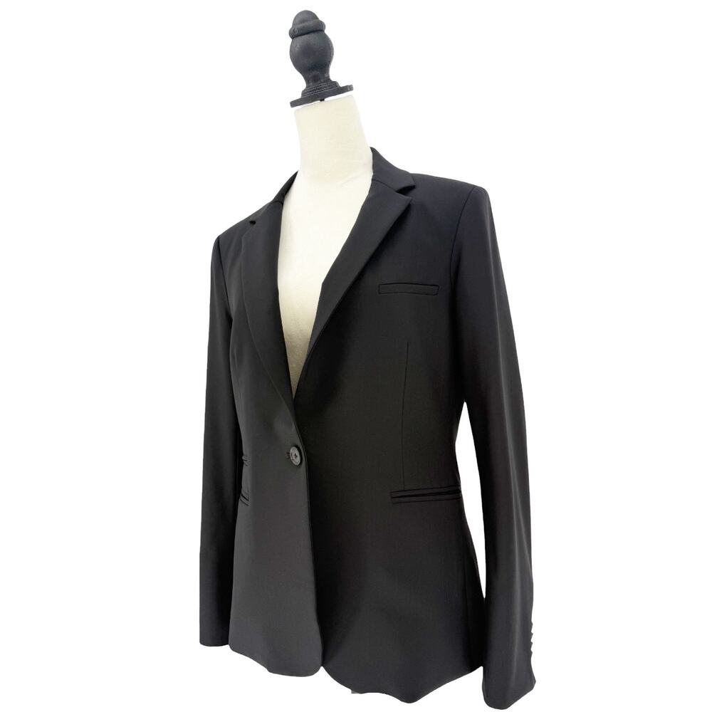 Veronica Beard Black Single-Button Tailored Blazer with Notch Lapel - Picture 8 of 14